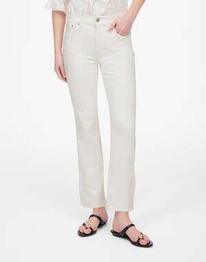 Madewell Women's Mid-Rise Kick Out Jeans White Size 32 (36" waist)